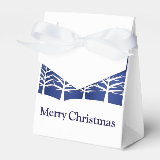 White Tree Silhouettes Elegant Kerstmis Bedankdoosjes (Voorkant Zijde)