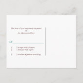 White Tree Theme Wedding RSVP Uitnodiging Briefkaart (Achterkant)