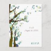 White Tree Theme Wedding RSVP Uitnodiging Briefkaart (Voorkant)
