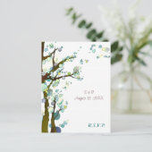 White Tree Theme Wedding RSVP Uitnodiging Briefkaart (Staand voorkant)
