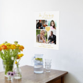 White Trendy Collage 4 Photos Modern Heart Wedding Folie Afdrukken (Laag (Keuken))