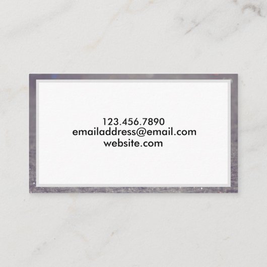 White Trendy Glitter Hair and Nails Salon Modern Visitekaartje (Achterkant)