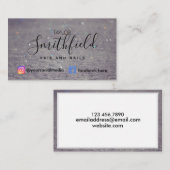 White Trendy Glitter Hair and Nails Salon Modern Visitekaartje (Voorkant / Achterkant)