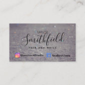 White Trendy Glitter Hair and Nails Salon Modern Visitekaartje (Voorkant)