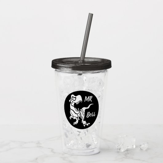 White Trex de baas Dino Acryl Drinkbeker (Achterkant ijs)