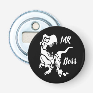 White Trex de baas Dino Button Flesopener