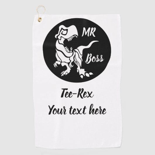 White Trex de baas Dino Golfhanddoek (Voorkant)