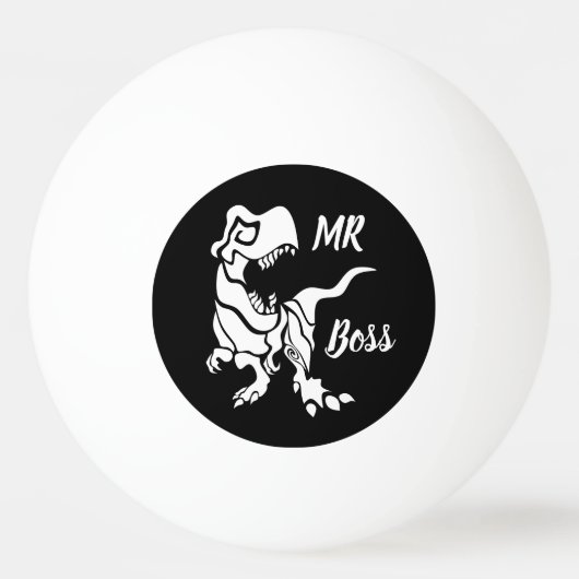 White Trex de baas Dino Pingpongbal (Voorkant)