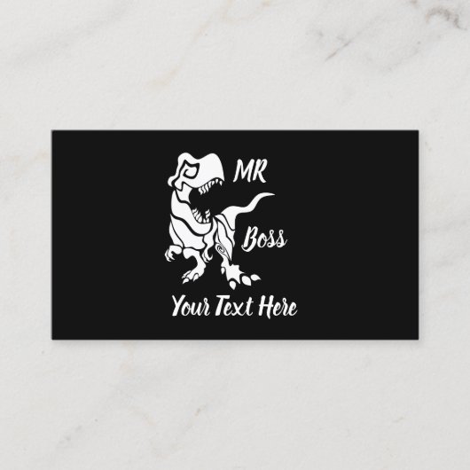 White Trex de baas Dino Visitekaartje (Voorkant)