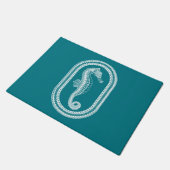 White Tribal Seahorse Deurmat (Schuin)