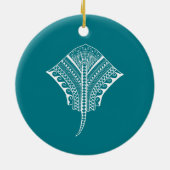 White Tribal Stingray Keramisch Ornament (Achterkant)