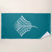 White Tribal Stingray Strandlaken (Voorkant)