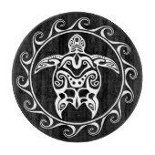 White Tribal Turtle Snijplank (Voorkant)