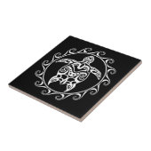 White Tribal Turtle Tegeltje (Zijkant)