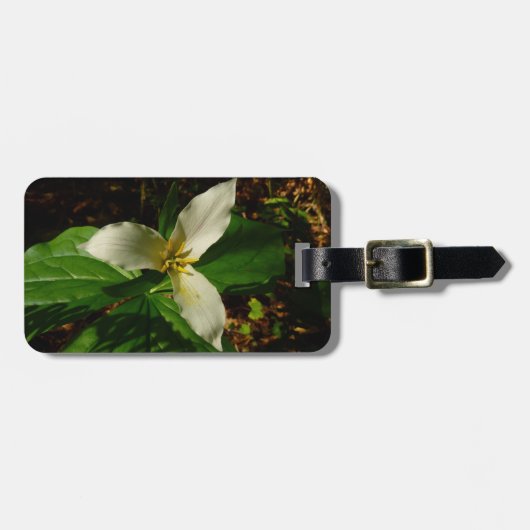 White Trillium Flower Spring Wilde Bagagelabel (Voorkant horizontaal)