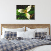 White Trillium Flower Spring Wilde Canvas Afdruk (Insitu (Slaapkamer))