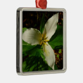 White Trillium Flower Spring Wilde Metalen Ornament (Rechts)