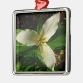 White Trillium Flower Spring Wilde Metalen Ornament (Links)
