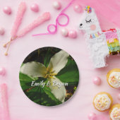 White Trillium Flower Spring Wilde Papieren Bordje (Feest)