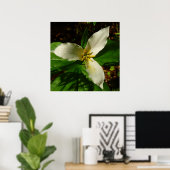 White Trillium Flower Spring Wilde Poster (Thuiskantoor)