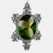 White Trillium Flower Spring Wilde Tin Sneeuwvlok Ornament (Links)