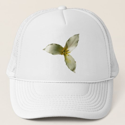 White Trillium Flower Spring Wildflower Trucker Pet (Voorkant)