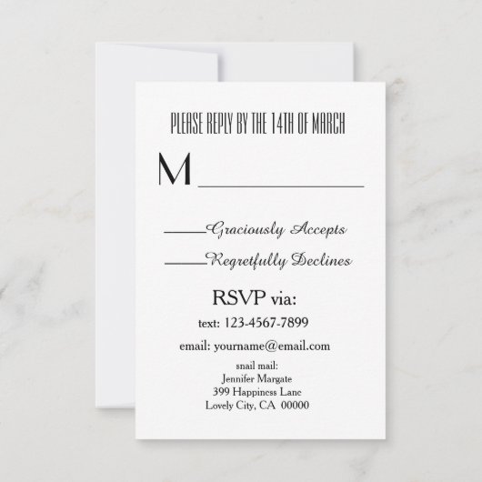 White Trim Love RSVP Wedding V77A (Achterkant)