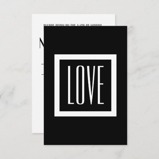 White Trim Love RSVP Wedding V77A (Voorkant / Achterkant)