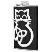 White Trinity Knot Celtic Cat Flask Heupfles (Links)