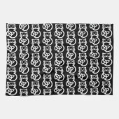 White Trinity Knot Celtic Cat Kitchen Towel Theedoek (Horizontaal)
