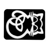 White Trinity Knot Celtic Cat Magnet Magneet (Horizontaal)