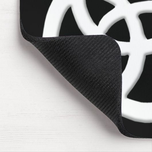 White Trinity Knot Celtic Cat Mousepad Muismat (Hoek)