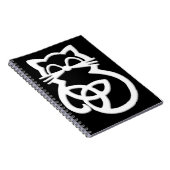 White Trinity Knot Celtic Cat Notitieboek (Rechterzijde)