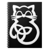 White Trinity Knot Celtic Cat Notitieboek (Voorkant)