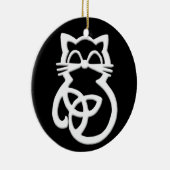White Trinity Knot Celtic Cat Ornament (Rechts)