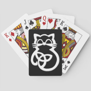 White Trinity Knot Celtic Cat Palling Cards Speelkaarten