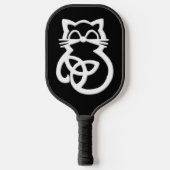 White Trinity Knot Celtic Cat Pickleball Paddle (Voorkant)