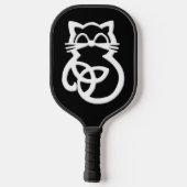 White Trinity Knot Celtic Cat Pickleball Paddle (Achterkant)