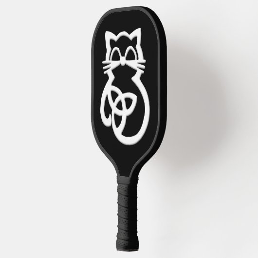 White Trinity Knot Celtic Cat Pickleball Paddle (Links)