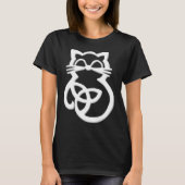 White Trinity Knot Celtic Cat T Shirt (Voorkant)