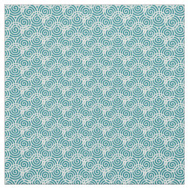 White Triple Spiral Abstract Design Fabric Stof
