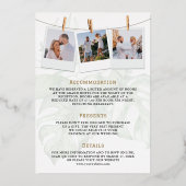 White Tropical Destination World Map Wedding Gold Folie Uitnodiging (Achterkant)