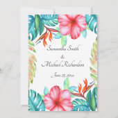 White Tropical Flowers Foto Save The Date (Achterkant)