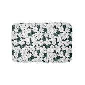 White Tropical Flowers Pattern Badmat (Voorkant)