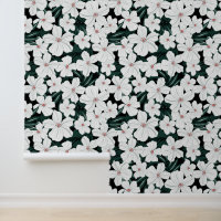 White Tropical Flowers Pattern