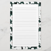 White Tropical Flowers Pattern Briefpapier (Voorkant)
