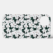 White Tropical Flowers Pattern Case-Mate iPhone Case (Achterkant (horizontaal))