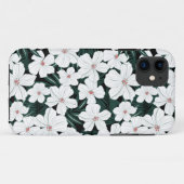 White Tropical Flowers Pattern Case-Mate iPhone Case (Achterkant (horizontaal))