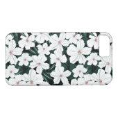 White Tropical Flowers Pattern Case-Mate iPhone Case (Achterkant (Horizontaal))