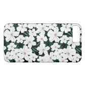 White Tropical Flowers Pattern Case-Mate iPhone Case (Achterkant (Horizontaal))